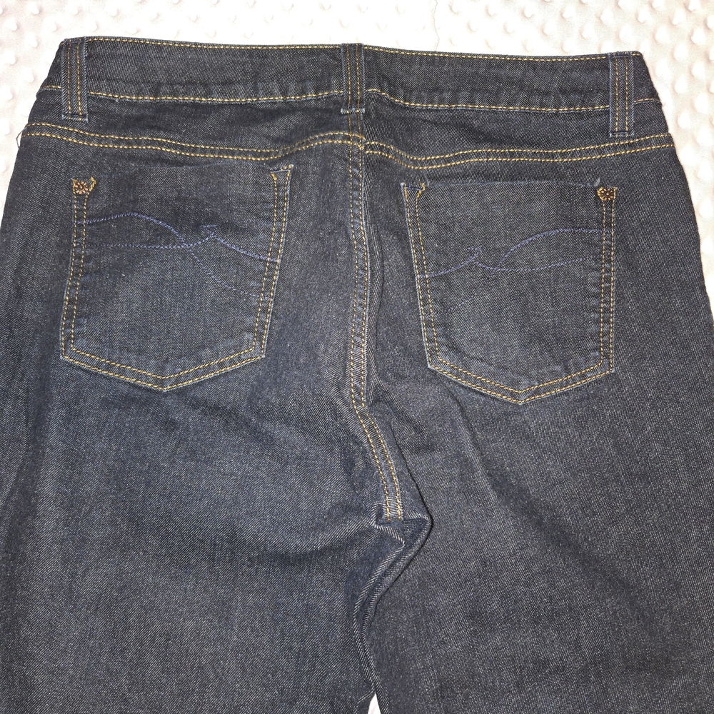 DKNY Jeans Soho Bootcut Dark Wash Mid Rise‎ Denim Blue Womens Size 12 - Picture 4 of 5